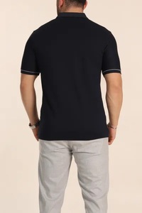 เสื้อเชิ้ตผู้ชายแขนสั้นถักนิตติ้งลำลองสำหรับฤดูร้อนยี่ห้อ EVER GLOW แบบสั่งทำพิเศษ - ป้องกันการเป็นขุย ระบายอากาศได้ดี แห้งเร็ว ทรงปกติ - Product Image 4