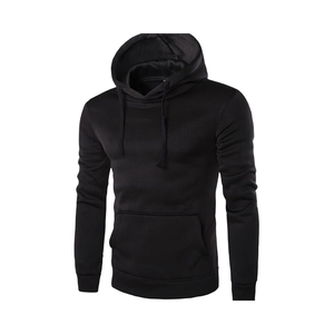 Sudadera con capucha de algodón polar pesado para hombre al por mayor de fábrica ajustada con capucha grande y cálida sudadera con gráfico de logotipo personalizado - Product Image 1