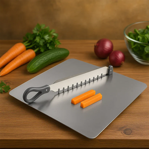 Tabla de cortar de acero inoxidable con forma de corazón, de calidad única, con mango, a precios económicos. - Product Image 3