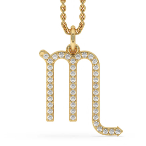 Luxury 24K Gold Plated Letter M Pendant Necklace With Crystal Rhinestones <b>Rope</b> <b>Chain</b> Unisex Everyday Wear - Product Image 1