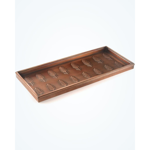 Tapis de porte et soucoupe à plantes en acier galvanisé avec finition cuivre thermolaquée de qualité supérieure, rebord surélevé et base antidérapante – En promotion - Product Image 5