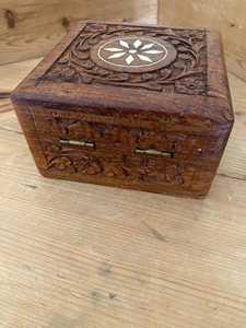 Budget Friendly Handmade Wooden <b>Treasure</b> <b>Box</b> for Jewelry, Rings, Earrings, Necklaces and Small Personal Items - Product Image 5