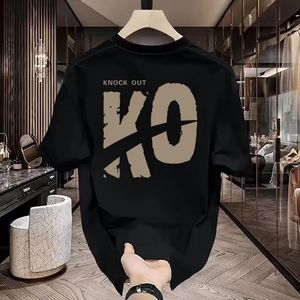 Camiseta de Manga Corta Negra para Hombre Leadzones, Cuello Redondo, Corte Regular, Tejido de Algodón, Estilo Casual, Transpirable, Lavada - Product Image 2