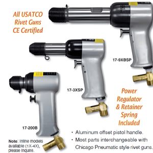 Pistola Remachadora Neumática de Alta Resistencia USATCO 17-9XBSP 17-3XSP 17-200B con Mango de Aluminio, Certificación CE - Product Image 1