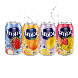 Bebida de Jugo de Frutas Tropicales de 330 ml en Lata de Aluminio, Fruta de la Pasión, Pera, Granada, Guayaba Rosa, Proveedor de Marca Privada OEM - Product Image 1