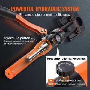 Utensile Idraulico per Crimpatura Tubi in Rame con Componenti in Acciaio Inox e Plastica, per Tubi da 1/2", 3/4", 1", 3/8", 5/8", 3/4", 1" - Product Image 4