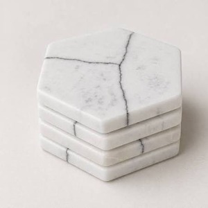 Sous-verres en marbre naturel pour café, thé, vin – Fourniture en gros – Sous-verres de table en pierre faits à la main de luxe - Product Image 1