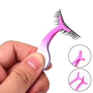 Pince à cils en acier inoxydable durable et réutilisable, applicateur pour extensions de cils, recourbe-cils, pince de maquillage - Product Image 5