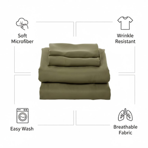 Juego de Sábanas Dobles Personalizables de Microfibra Moderna con Acabado Suave Color Durazno |   Ecológico, 200 Hilos, Lavable a Máquina, Ligero - Product Image 3