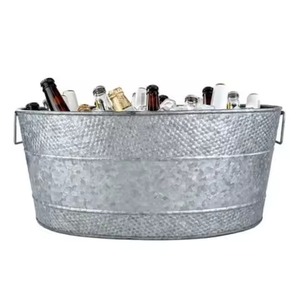 Premium Metal Ice Beverage Tub Stainless Steel Party Cooler <b>Bucket</b> Wine Beer Chiller Tub Bar Serving Use - Product Image 3
