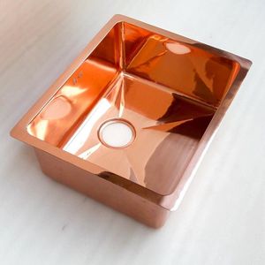 Fregadero de cocina de cobre martillado a mano, estilo rústico con delantal frontal, fregadero de cocina de cobre puro de un solo tazón con acabado antiguo para el hogar - Product Image 1