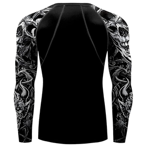 Men Long Sleeve Rash Guard <b>Compression</b> <b>Shirt</b> Graphic Print UV Protection Quick Dry High Quality OEM - Product Image 4