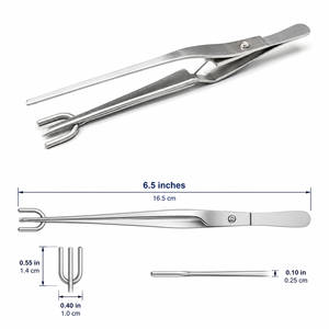 Pince à épiler de précision à demi-tige de 6,5 pouces en acier inoxydable pour la réparation de bijoux et de montres ZetomedPro - Product Image 3