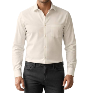 Formal <b>Men's</b> <b>Shirts</b> Slim Fit <b>Stretch</b> Long Sleeve Business <b>Shirt</b> Spring Polyester/Cotton OEM Wholesale - Product Image 3