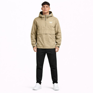Windbreaker <b>Jacket</b> Quarter <b>Zip</b> Color Block <b>Half</b> Hoodie Outdoor Casual Custom Nylon Drawstring Oversized Streetwear <b>men's</b> <b>jackets</b> - Product Image 1