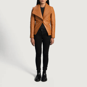 Best Selling Solid Pattern Leather <b>Jacket</b> Custom Logo Factory Wholesale Price Size <b>Long</b> <b>Winter</b> Clothing Women Leather <b>Jacket</b> - Product Image 5