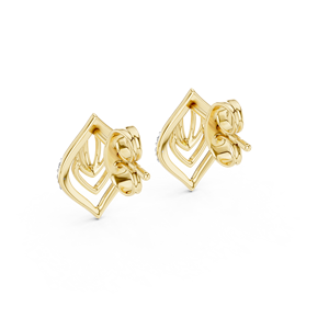 Pendientes de botón minimalistas Satvik Ratna ER 39 chapados en oro de 10K/14K/18K con diamantes cultivados en laboratorio, engaste de púas, certificados, para uso diario, regalo - Product Image 3