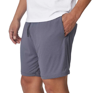 Customizable Men's Mesh Shorts Quick Dry Elastic Waist Summer Casual Solid Silk Screen Printing Wholesale Men Mesh Shorts - Product Image 3