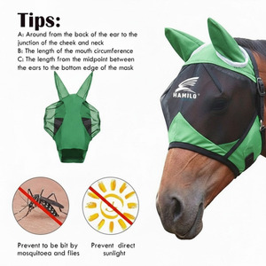 Máscara Antimoscas para Caballos con Protección UV, Cómoda, Transpirable, con Orejas y Cubiertas de Malla para los Ojos - Product Image 2