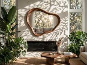Espejo de Pared con Marco de Madera Rectangular, Diseño Contemporáneo - Product Image 6