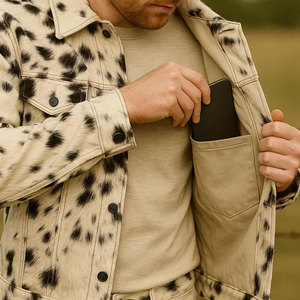 Chaqueta de Aviador de Cuero Vacuno para Hombre, Manga Larga, Diseño Premium, Aspecto Robusto, Resistente al Viento, Cálida y Elegante para Uso en Exteriores - Product Image 6