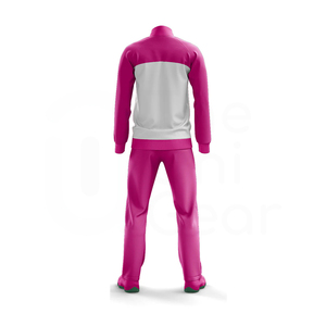 Unisex <b>Pink</b> Color Blocking <b>Tracksuit</b> Full Zipper Sporty Jacket and Pants Set Adult Autumn Wear Quick Dry Regular Fit - Product Image 3