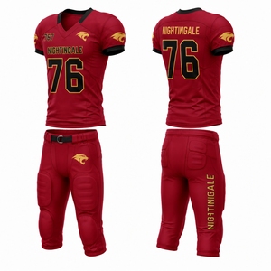Uniforme de football américain personnalisé de qualité supérieure, ensemble de maillot 100% polyester avec pantalon d'équipe, unisexe, extensible dans quatre directions - Product Image 6