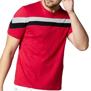 Camiseta Casual a Rayas para Hombre, Transpirable, de Poliéster y Elastano, Cuello Redondo, Manga Corta, Estilo Deportivo, Moda de Verano, Ropa Urbana - Product Image 1