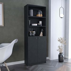 Modern Home 2-Door <b>Bookcase</b> with Dual Doors and Multi-Tier Shelves Practical Storage Unit - Product Image 1