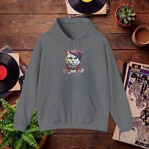 Sudadera con capucha con estampado de gato de dibujos animados, ropa informal unisex para otoño, sudadera con capucha rosa, sudadera con capucha de dibujos animados para hombre - Product Image 2
