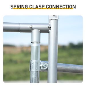 กรงไก่โลหะขนาดใหญ่ 20 x 10 ฟุต พร้อมหลังคาคลุมกันน้ำ สำหรับเลี้ยงไก่ กระต่าย แมว สุนัข ใช้ในฟาร์มได้ - Product Image 4