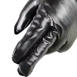 Gants de vélo en cuir noir, longueur poignet, doublure thermique, pour sports de plein air, hiver, usage quotidien décontracté - Product Image 4