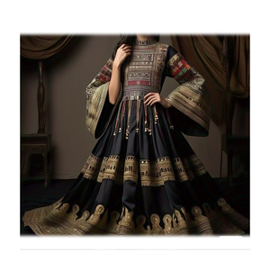 Vêtements traditionnels afghans pour femmes, robe longue avec broderie tribale authentique - Product Image 2