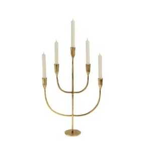 Wholesale Handmade Eco-Friendly Square Brushed Bronze <b>Brass</b> Metal Taper <b>Lantern</b> Turned Base Centerpiece Stand - Product Image 1