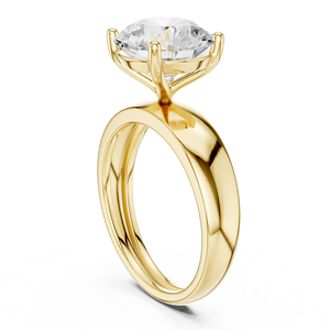 Anillo de Compromiso Clásico Solitario con Diamante Cultivado en Laboratorio en Oro Amarillo, Corte Moderno, Anillo de Promesa Minimalista para Boda, Unisex - Product Image 3