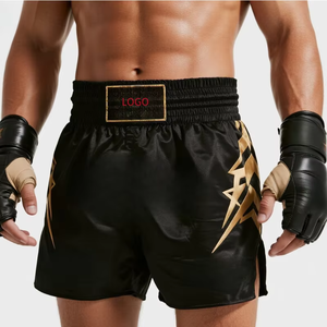 Shorts de boxe Five B Men en argent avec bordure dorée, séchage rapide, vêtements d'arts martiaux, coupe régulière, taille adulte, kickboxing, boxe, combat - Product Image 6
