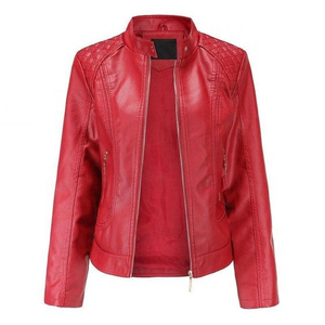 Custom Women's Biker <b>Leather</b> <b>Jacket</b> Genuine Cowhide Motorcycle Coat OEM Private Label Custom Embroidery Factory - Product Image 2