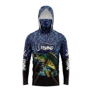 Chemises de pêche pour hommes à manches longues en polyester avec protection solaire UPF 50+, logo personnalisé, camouflage ventilé, anti-UV - Product Image 4