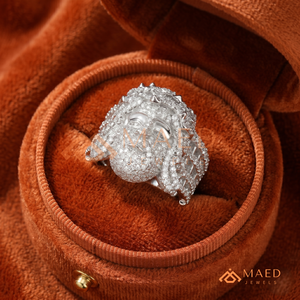 Hip Hop Jesus <b>Face</b> Ring - Premium Silver Finish Micro Pave 3D Sculpted Ring 925 Sterling Silver Hip Hop Religious Jewellery - Product Image 4