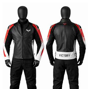 Blouson de moto en cuir pour homme, veste de course, équipement de protection pour motard, idéal pour la conduite sur route et sur circuit - Product Image 1