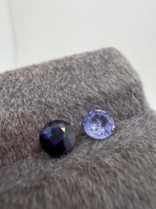 Lote de 2 Gemas de Zafiro Azul Natural, Corte Brillante Redondo, 1.75CT, de Ceilán (Sri Lanka), para Joyería - Zehra Gems - Product Image 3