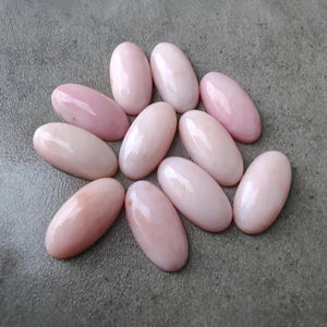 พลอยโอปอลสีชมพูแท้ทรงรีขนาดใหญ่ ขัดเงา ด้านหลังแบน สำหรับทำเครื่องประดับ มีทุกขนาด - Product Image 5