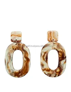 Pendientes colgantes de acrílico de Metal irregulares geométricos de resina transparente con estilo para mujer, accesorios de moda de la mejor calidad - Product Image 5