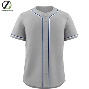 Maillot de baseball vierge unisexe décontracté respirant d'été à manches courtes boutonné pour uniforme de sport d'équipe - Product Image 5
