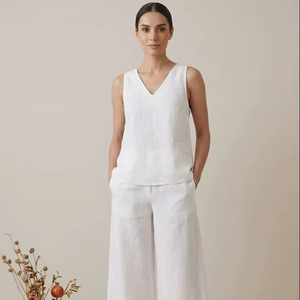 Vestido Largo sin Mangas con Cuello en V para Mujer, Estilo Vintage, Transpirable, para Fiestas de Verano, con Bolsillos, Venta al Por Mayor - Product Image 1
