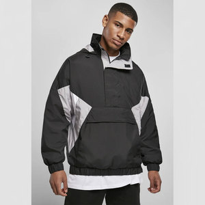 Custom Design Half-<b>Zip</b> Windbreaker Jacket For Men's Color Block Casual Outdoor Winter Waterproof Hooded Windbreaker Jacket - Product Image 3
