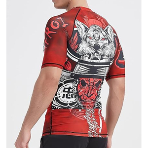 Camiseta de Compresión con Gráfico de Lobo para Hombre, Ropa Deportiva de Secado Rápido, Protección contra Rozaduras, Ropa de Fitness, OEM Personalizada - Product Image 6