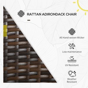 Sedia Adirondack Impilabile Pieghevole con Schienale Alto Curvo e Cuscini Morbidi, in Vimini e Rattan per Esterni, Resistente a Tutte le Condizioni Atmosferiche, Arredo per Braciere - Product Image 4