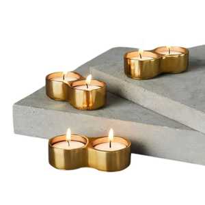Support de bougie moderne en métal doré en forme de renne, support minimaliste en fer pour bougie chauffe-plat en forme de cerf pour la table de Noël, Skies Trader 2026 - Product Image 2