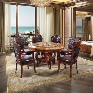 Ensemble de table à manger ovale extensible et pliable en bois massif moderne avec chaises pour salle à manger et atelier - Product Image 4